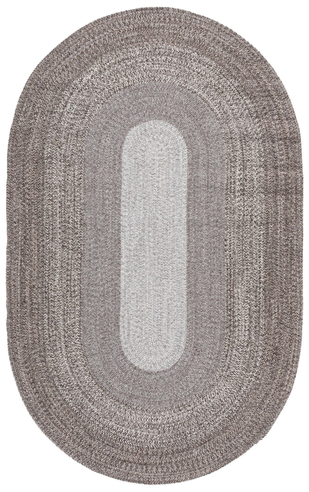 Safavieh Braided Handwoven Wool Oval Rug In Ivory And Brown — Low-Profile, Durable, Cozy Accent For Home Decor 5'-0" x 8'-0" BRA501A-5OV