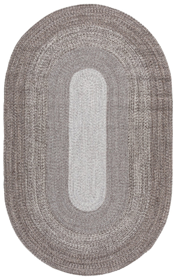 Safavieh Braided Handwoven Wool Oval Rug In Ivory And Brown — Low-Profile, Durable, Cozy Accent For Home Decor 5'-0" x 8'-0" BRA501A-5OV