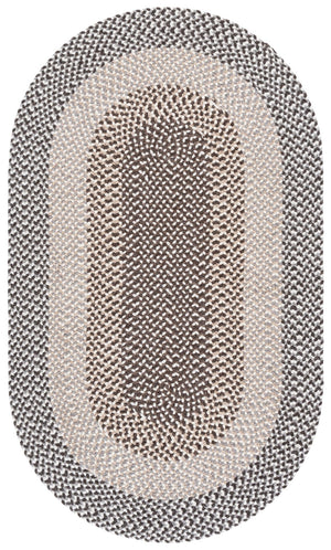 Safavieh Braided Oval Wool Area Rug In Brown & Ivory — Handwoven Cozy Low-Profile Accent For Entryway, Living Room 6'-0" x 8'-0" BRA502T-68OV