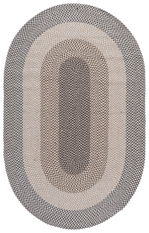 Safavieh Braided Oval Wool Area Rug In Brown & Ivory — Handwoven Cozy Low-Profile Accent For Entryway, Living Room 6'-0" x 8'-0" BRA502T-68OV
