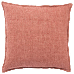 Jaipur Living Jaipur Living Blanche Heavy Linen Flange Pillow Cover for Farmhouse and Coastal Decor Red PLC102193