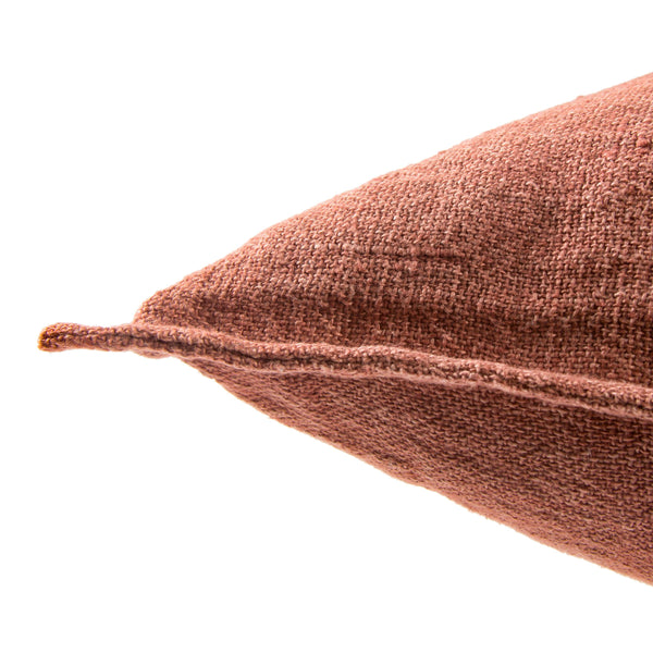 Jaipur Living Jaipur Living Blanche Linen Flange Throw Pillow Rustic Farmhouse Accent Square Red Poly Fill PLW103296