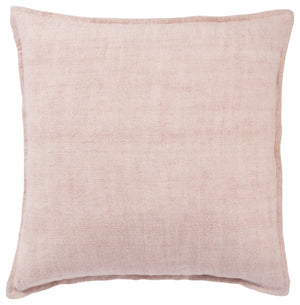 Jaipur Living Jaipur Living Blanche Heavy Linen Flange Pillow Cover for Farmhouse and Coastal Decor Light Pink PLC102194