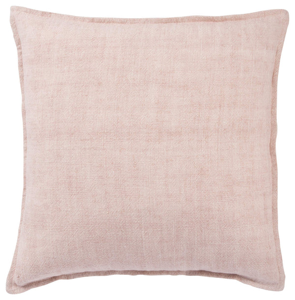 Jaipur Living Jaipur Living Blanche Linen Flange Throw Pillow Rustic Farmhouse Accent Square Light Pink Down PLW103281