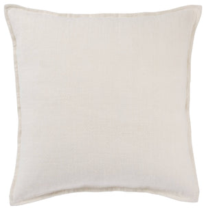 Jaipur Living Jaipur Living Blanche Heavy Linen Flange Pillow Cover for Farmhouse and Coastal Decor Ivory PLC102195