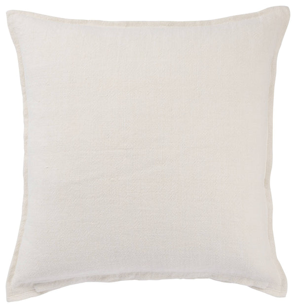 Jaipur Living Jaipur Living Blanche Linen Flange Throw Pillow Rustic Farmhouse Accent Square Ivory Down PLW103282