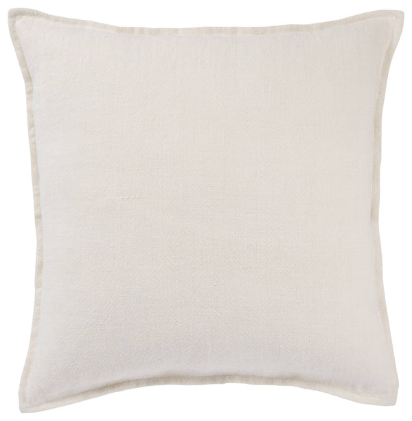 Jaipur Living Jaipur Living Blanche Linen Flange Throw Pillow Rustic Farmhouse Accent Square Ivory Down PLW103282