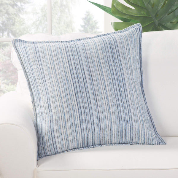 Jaipur Living Jaipur Living Linen Stripe Flange Pillow Cover Coastal Farmhouse Square Accent PLC102196