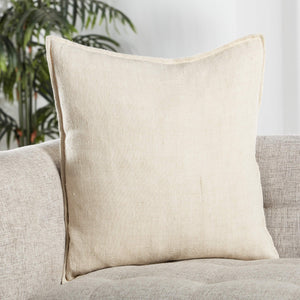 Jaipur Living Jaipur Living Linen Square Throw Pillow with Flange Border for Coastal Rustic Decor PLW103800