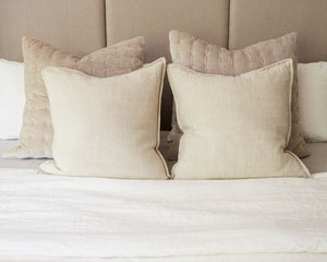 Jaipur Living Jaipur Living Blanche Linen Flange Throw Pillow Cream Square Down Fill Accent PLW103815