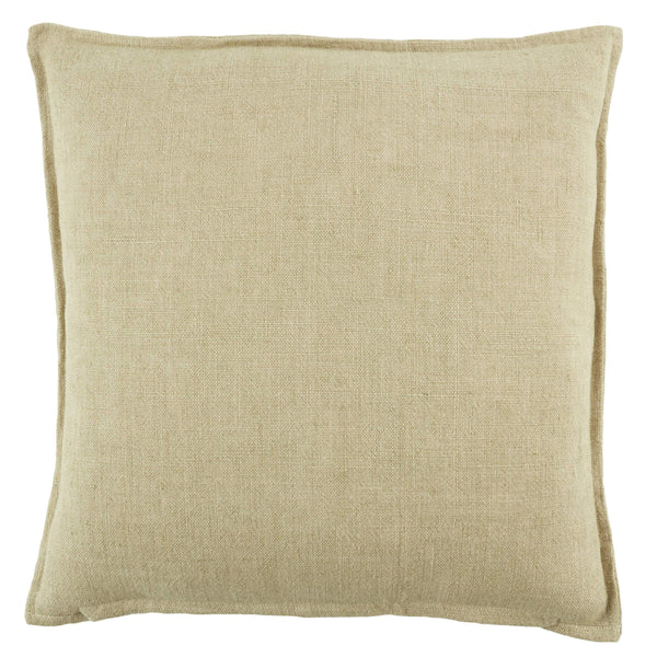 Jaipur Living Jaipur Living Blanche Linen Flange Pillow Cover Rustic Coastal Textural Accent Light Beige 22 inches PLC102500