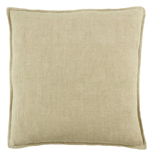 Jaipur Living Jaipur Living Linen Square Throw Pillow with Flange Border Neutral Beige Coastal Accent PLW103801