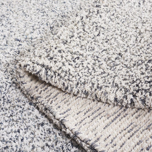 Safavieh Berber 101 BRB101 Hand Woven Shag Rug Ivory / Dark Grey BRB101H-6SQ