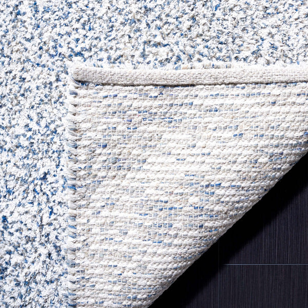Safavieh Berber 101 BRB101 Hand Woven Shag Rug Ivory / Blue BRB101M-6SQ