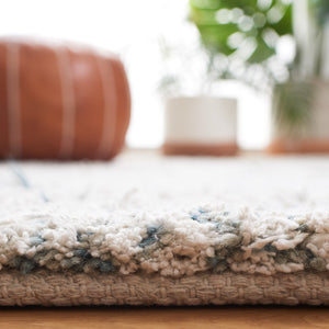 Safavieh Berber 101 BRB101 Hand Woven Shag Rug Ivory / Sage BRB101W-6SQ