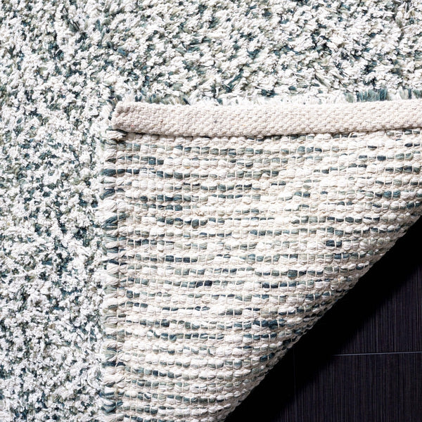 Safavieh Berber 101 BRB101 Hand Woven Shag Rug Ivory / Green BRB101Y-6SQ