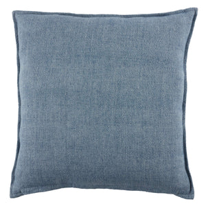 Jaipur Living Jaipur Living Blanche Dusty Blue Linen Flanged Throw Pillow for Coastal Rustic Rooms PLW103809