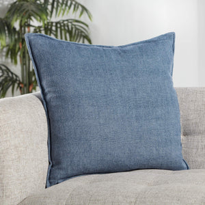 Jaipur Living Jaipur Living Blanche Linen Flange Down Pillow Dusty Blue Coastal Rustic Decor PLW103826