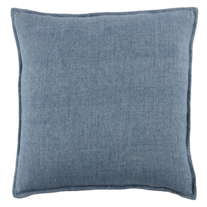 Jaipur Living Jaipur Living Blanche Dusty Blue Linen Flanged Throw Pillow for Coastal Rustic Rooms PLW103809