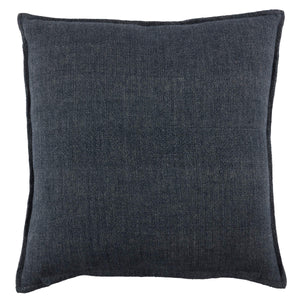 Jaipur Living Jaipur Living Linen Throw Pillow Deep Indigo Square Flange Border Coastal Decor PLW103812