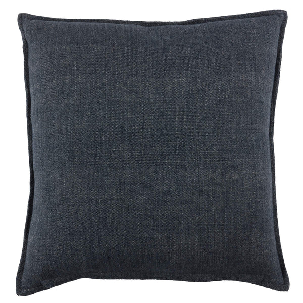 Jaipur Living Jaipur Living Linen Throw Pillow Deep Indigo Square Flange Border Coastal Decor PLW103812