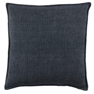 Jaipur Living Jaipur Living Blanche Linen Throw Pillow Navy Flange Border Down Filled Sofa Accent PLW103827