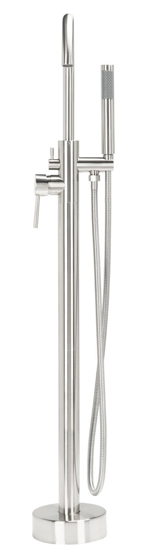 Safavieh CAPRI Single Handle Floor-Mount Shower in Nickel - Modern Minimalist Design for Elegant Bathrooms BRC3416NA