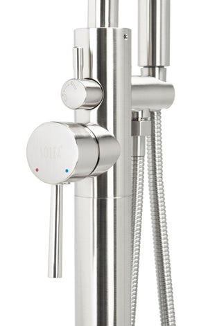 Safavieh CAPRI Single Handle Nickel Shower System - Stylish Below-Ground Floor-Mount Design for Modern Baths BRC3416NB