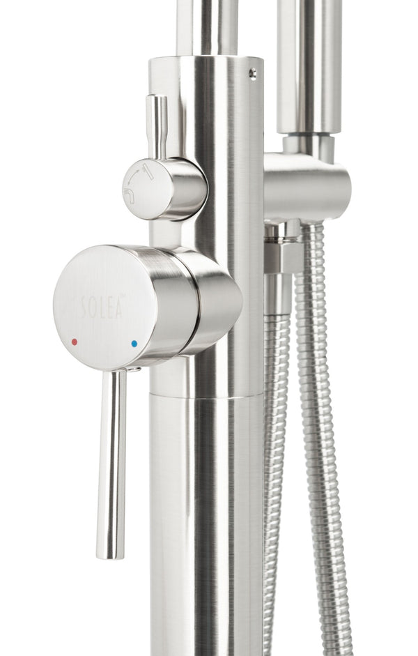 Safavieh CAPRI Single Handle Nickel Shower System - Stylish Below-Ground Floor-Mount Design for Modern Baths BRC3416NB