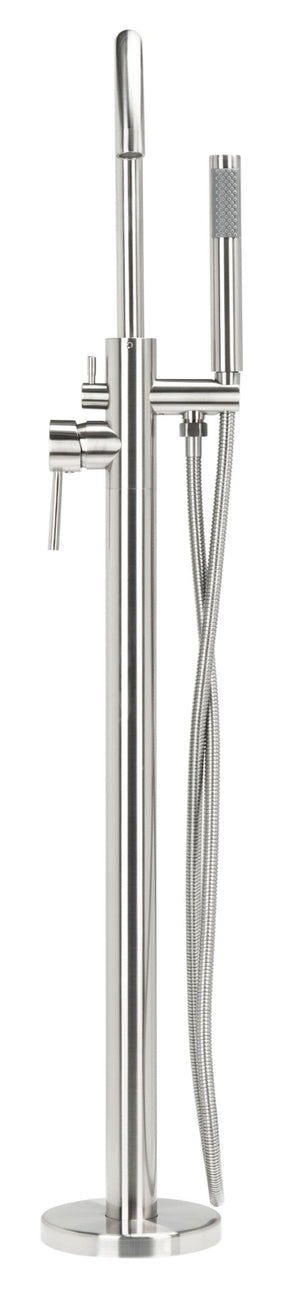 Safavieh CAPRI Single Handle Nickel Shower System - Stylish Below-Ground Floor-Mount Design for Modern Baths BRC3416NB