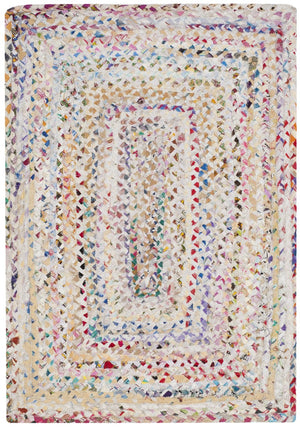 Safavieh Braided Hand Woven Cotton Area Rug - Elegant 12' X 12' Square Design To Elevate Any Living Space Ivory ,Multi Cotton Brd210b-11sq