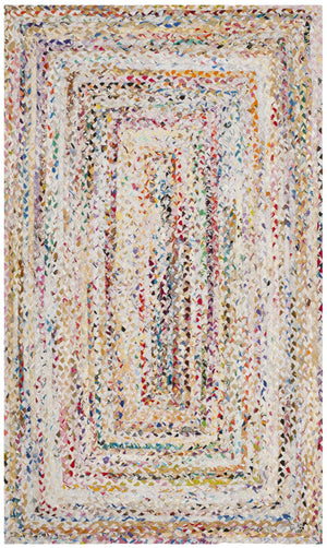 Safavieh Braided Hand Woven Cotton Area Rug - Elegant 12' X 12' Square Design To Elevate Any Living Space Ivory ,Multi Cotton Brd210b-11sq