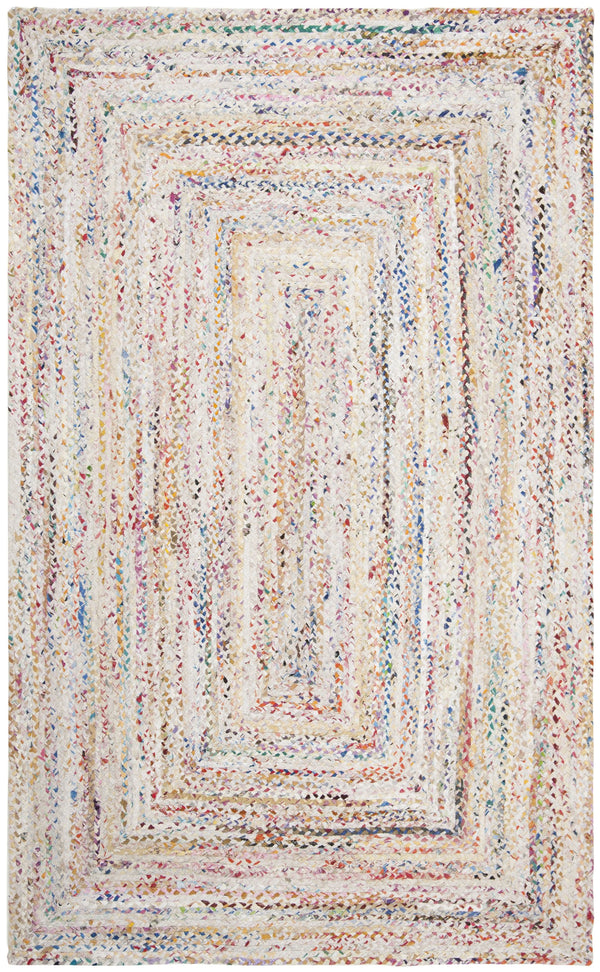 Safavieh Braided Hand Woven Cotton Area Rug - Elegant 12' X 12' Square Design To Elevate Any Living Space Ivory ,Multi Cotton Brd210b-11sq