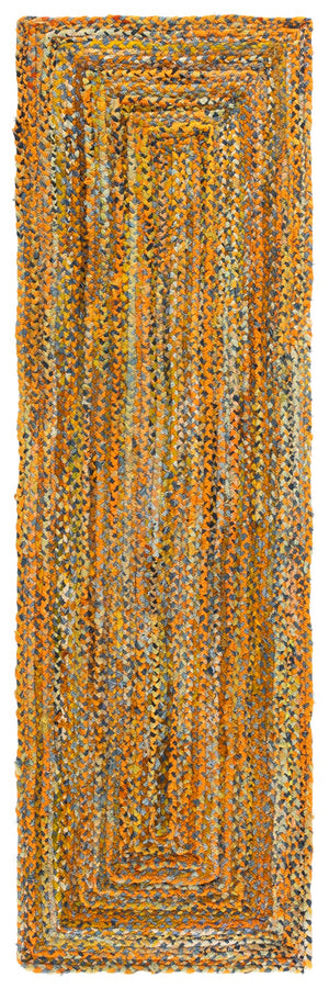 Safavieh Braided Hand Woven Cotton Area Rug - Elegant 12' X 12' Square Design To Elevate Any Living Space Yellow ,Brown Cotton Brd210d-9