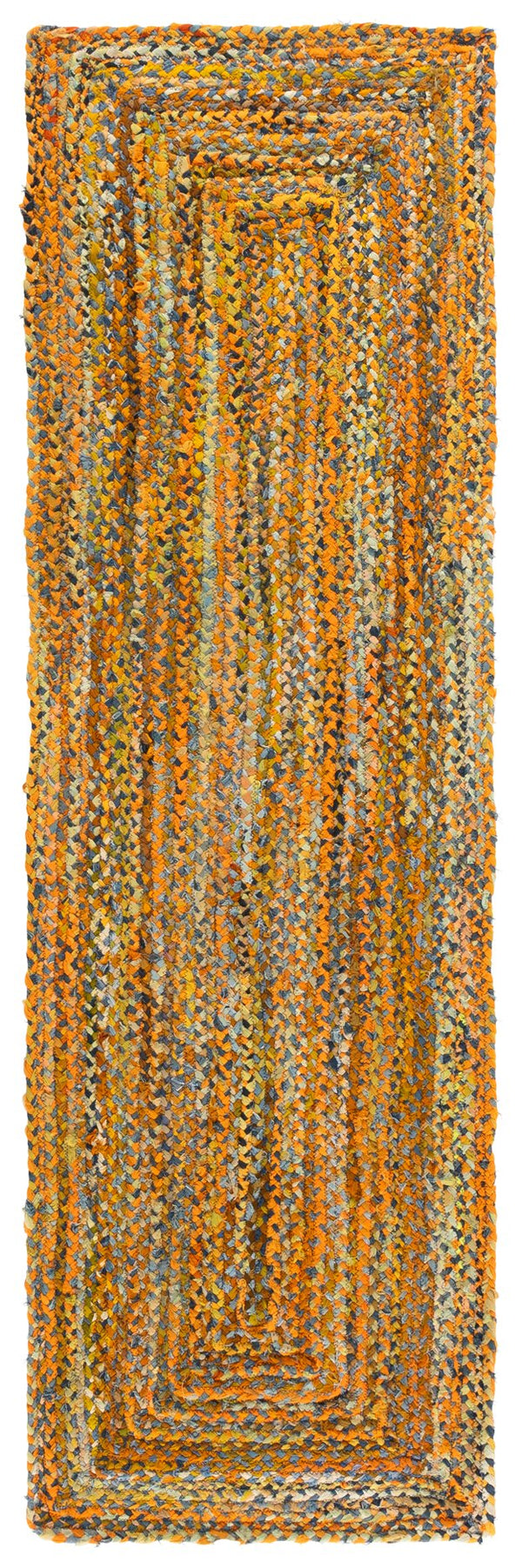 Safavieh Braided Hand Woven Cotton Area Rug - Elegant 12' X 12' Square Design To Elevate Any Living Space Yellow ,Brown Cotton Brd210d-9