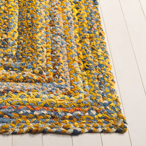 Safavieh Braided Hand Woven Cotton Area Rug - Elegant 12' X 12' Square Design To Elevate Any Living Space Yellow ,Brown Cotton Brd210d-9