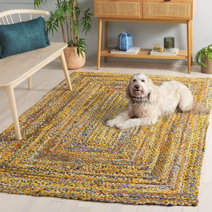 Safavieh Braided Area Rug - Hand-woven Cotton Runner With Bohemian Charm, Perfect For Hallways And Entryways Yellow ,Brown Cotton Brd210d-5