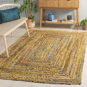 Safavieh Braided Area Rug - Hand-woven Cotton Runner With Bohemian Charm, Perfect For Hallways And Entryways Yellow ,Brown Cotton Brd210d-5