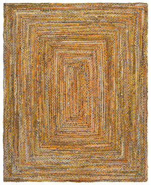 Safavieh Braided Hand Woven Cotton Area Rug - Elegant 12' X 12' Square Design To Elevate Any Living Space Yellow ,Brown Cotton Brd210d-9