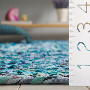 Safavieh Braided Area Rug - Hand-woven Cotton Runner With Bohemian Charm, Perfect For Hallways And Entryways Teal ,Blue Cotton Brd210j-5