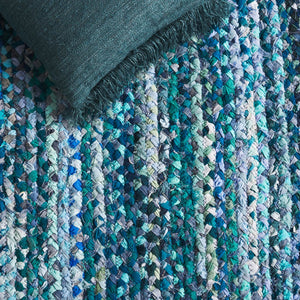 Safavieh Braided Area Rug - Hand-woven Cotton Runner With Bohemian Charm, Perfect For Hallways And Entryways Teal ,Blue Cotton Brd210j-5