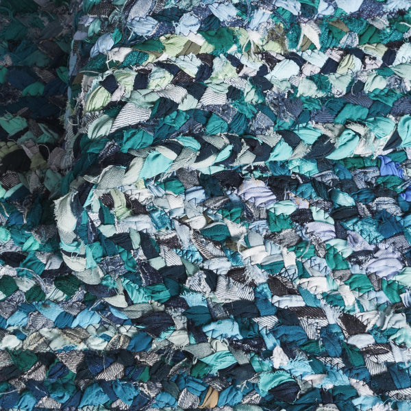 Safavieh Braided Hand Woven Cotton Area Rug - Elegant 12' X 12' Square Design To Elevate Any Living Space Teal ,Blue Cotton Brd210j-6r