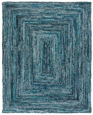 Safavieh Braided Area Rug - Hand-woven Cotton Runner With Bohemian Charm, Perfect For Hallways And Entryways Teal ,Blue Cotton Brd210j-8