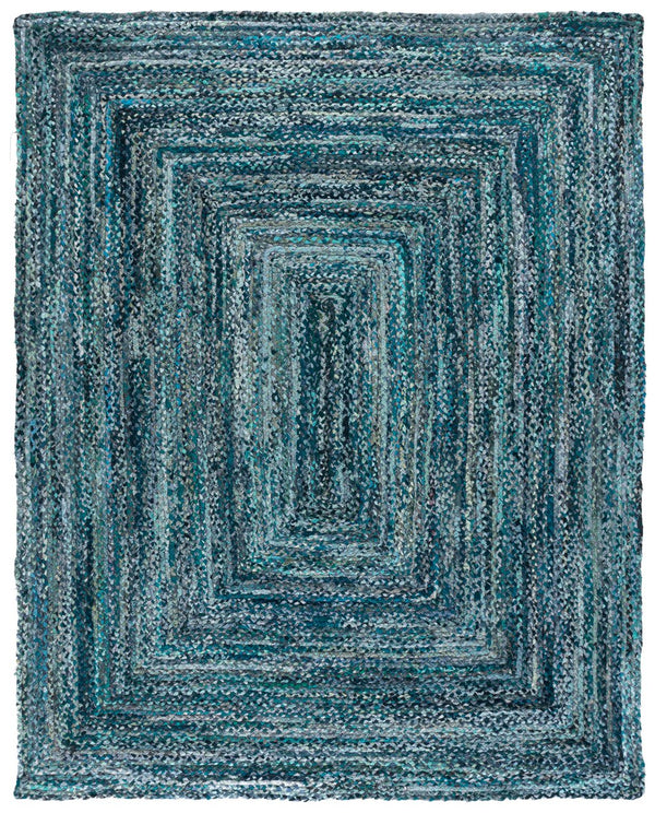 Safavieh Braided Hand Woven Cotton Area Rug - Elegant 12' X 12' Square Design To Elevate Any Living Space Teal ,Blue Cotton Brd210j-6r