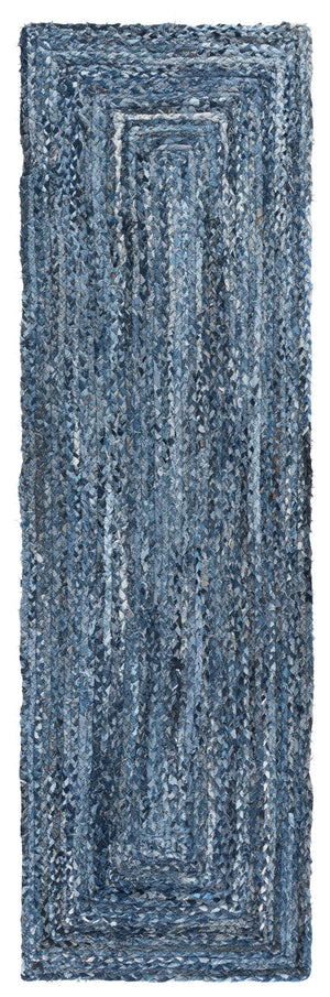 Safavieh Braided Area Rug - Hand-woven Cotton Runner With Bohemian Charm, Perfect For Hallways And Entryways Denim ,Blue Cotton Brd210l-28