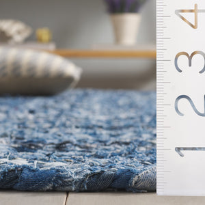Safavieh Braided Area Rug - Hand-woven Cotton Runner With Bohemian Charm, Perfect For Hallways And Entryways Denim ,Blue Cotton Brd210l-5