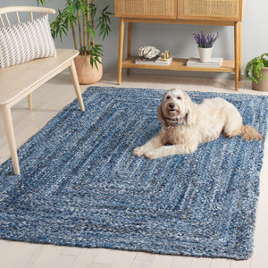 Safavieh Braided Hand Woven Cotton Area Rug - Elegant 12' X 12' Square Design To Elevate Any Living Space Denim ,Blue Cotton Brd210l-6