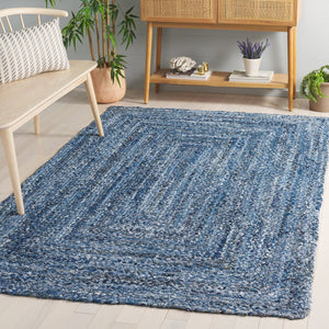 Safavieh Braided Hand Woven Cotton Area Rug - Elegant 12' X 12' Square Design To Elevate Any Living Space Denim ,Blue Cotton Brd210l-6