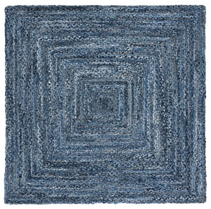 Safavieh Braided Area Rug - Hand-woven Cotton Runner With Bohemian Charm, Perfect For Hallways And Entryways Denim ,Blue Cotton Brd210l-6sq