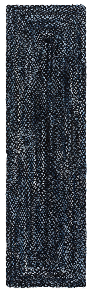 Safavieh Braided Area Rug - Hand-woven Cotton Runner With Bohemian Charm, Perfect For Hallways And Entryways Black ,Blue Cotton Brd210m-28